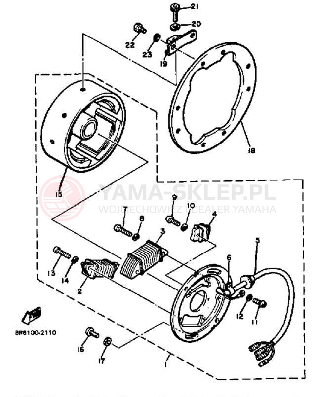 Schemat "Moduł zapłonowy - cewka" do Yamaha SR540F