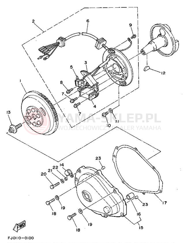 Schemat "prądnica" do Yamaha WAVE RUNNER III WRA650Q