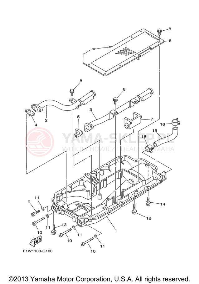 Schemat "Miska olejowa" do Yamaha WAVERUNNER FZS GX1800AJ