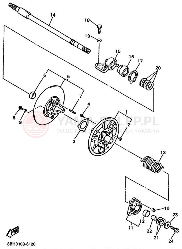Schemat "Przeniesienie napędu" do Yamaha PHAZER MOUNTAIN LITE PZ480STA