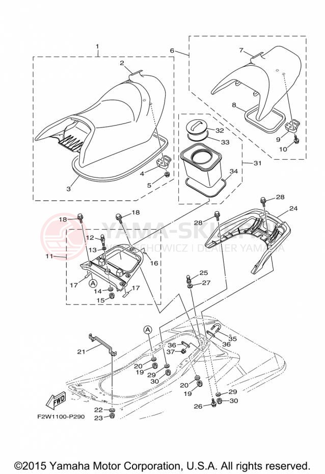 Schemat "Siedzenie i schowek" do Yamaha VXR VX1800A-P