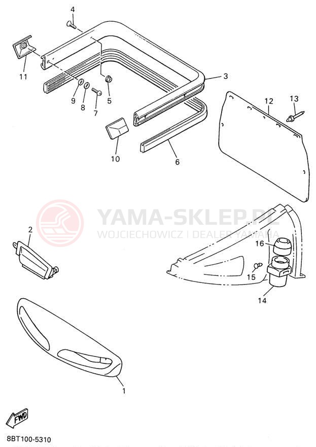 Schemat "zderzak" do Yamaha VMAX-4 MOUNTAIN MAX VX800STW