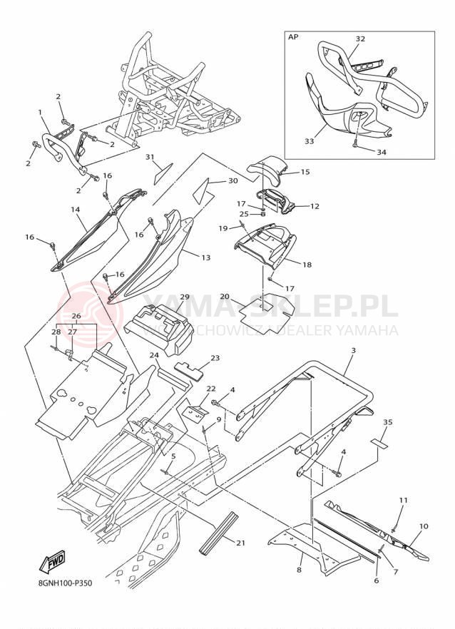Schemat "zderzak" do Yamaha PHAZER RTX PZ50RTFB