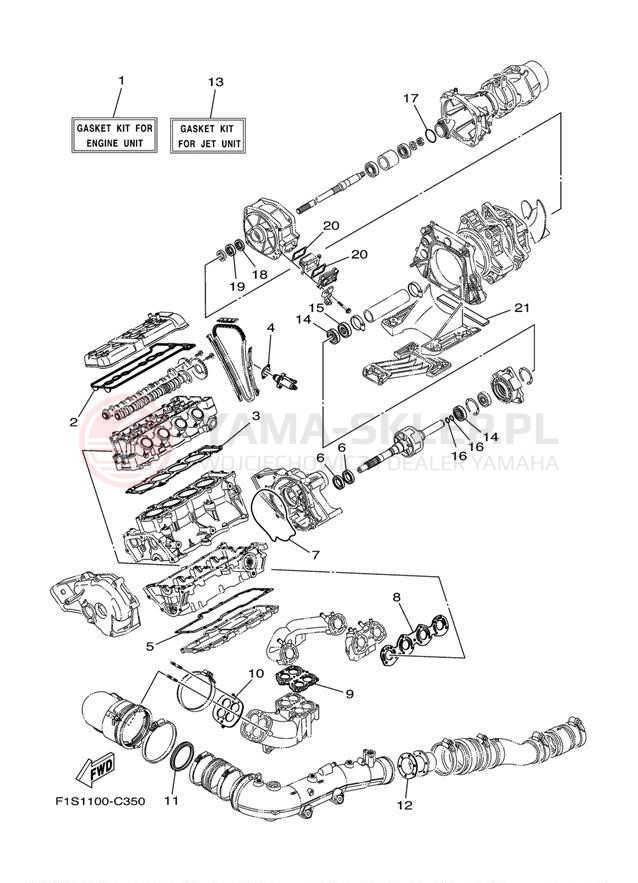 Schemat "Zestaw naprawczy" do Yamaha WaveRunner FX HO FX1100F