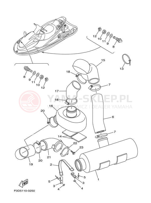 Schemat "wydech" do Yamaha XL1200 LTD XA1200Y