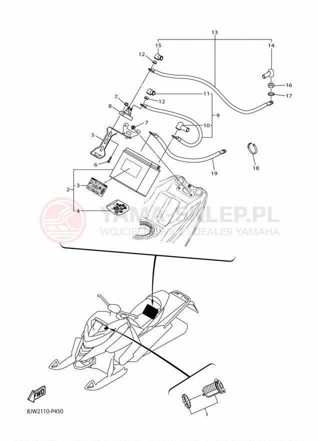 Schemat "układ elektryczny" do Yamaha SRVIPER M TX 153 SR10M53FB