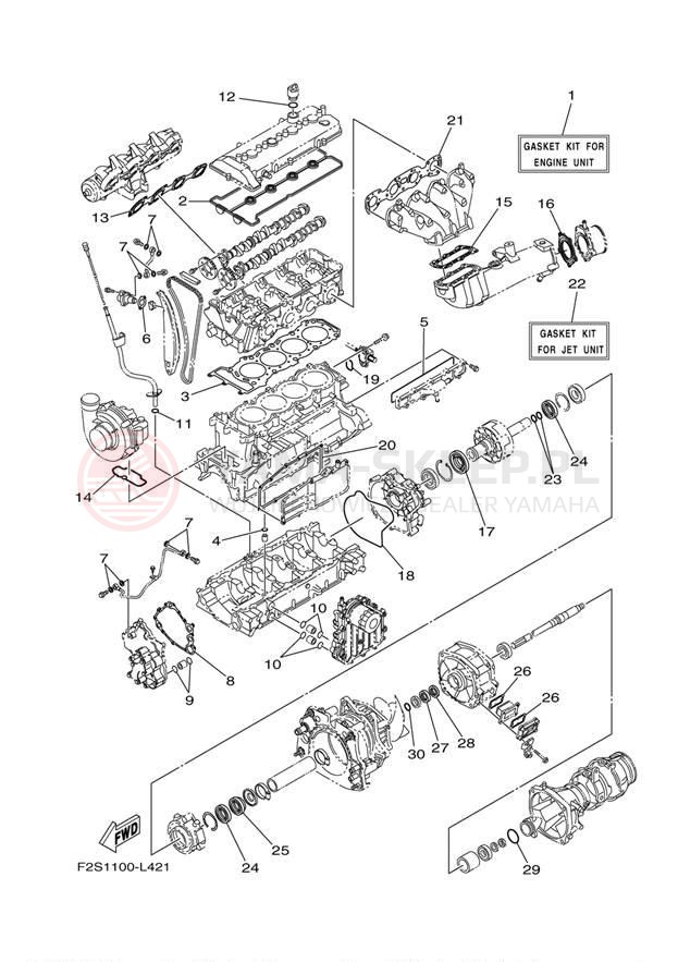 Schemat "Zestaw naprawczy" do Yamaha FX CRUISER SHO FA1800AM