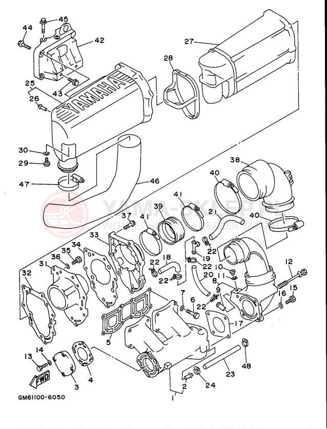 Schemat "wydech" do Yamaha SUPER JET SJ700AV