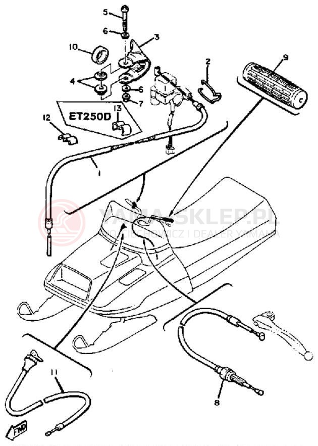 Schemat "Układ chlodzenia" do Yamaha ET250C