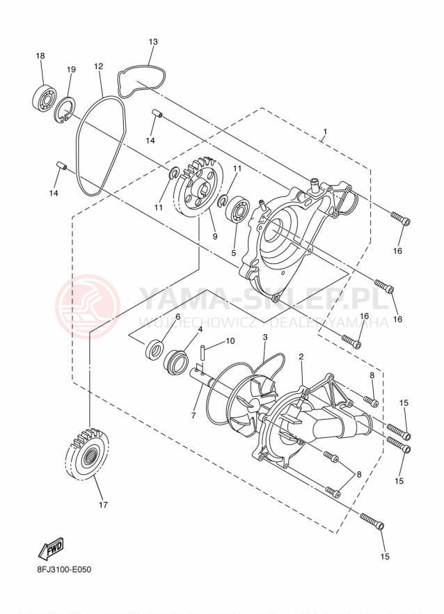 Schemat "Pompa wody" do Yamaha SRVIPER L TX LE 1.75 SR10LLFO