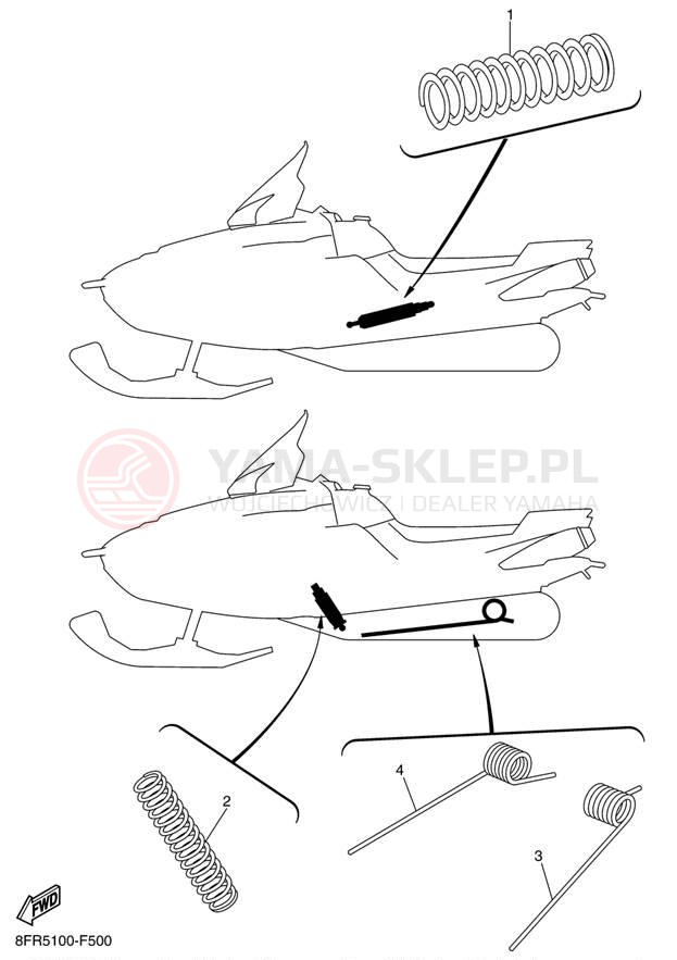 Schemat "zawieszenie tył" do Yamaha APEX_RTX RX10RTRYB/RX10RYR
