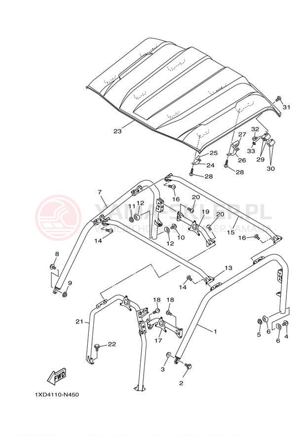 Schemat "GUARD" do Yamaha VIKING 700 YXM700DER