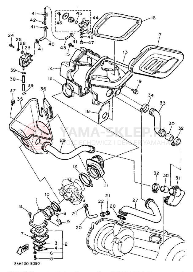 Schemat "Filtr powietrza" do Yamaha SNOSCOOT SV80M