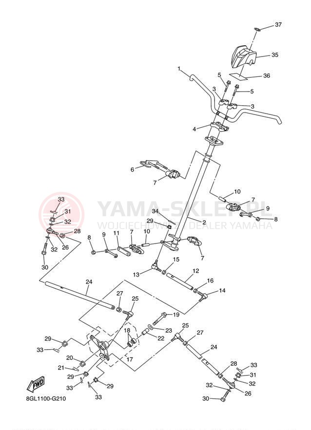 Schemat "Półki zawieszenia" do Yamaha FX NYTRO XTX FX10XTZW/FX10XTZB