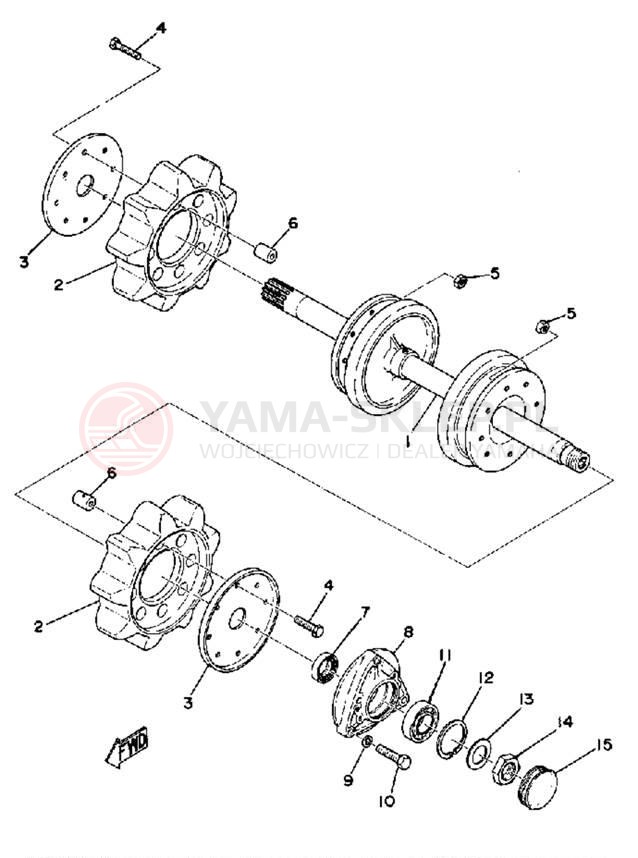 Schemat "Przednia ośka" do Yamaha GPX338G/GPX433G