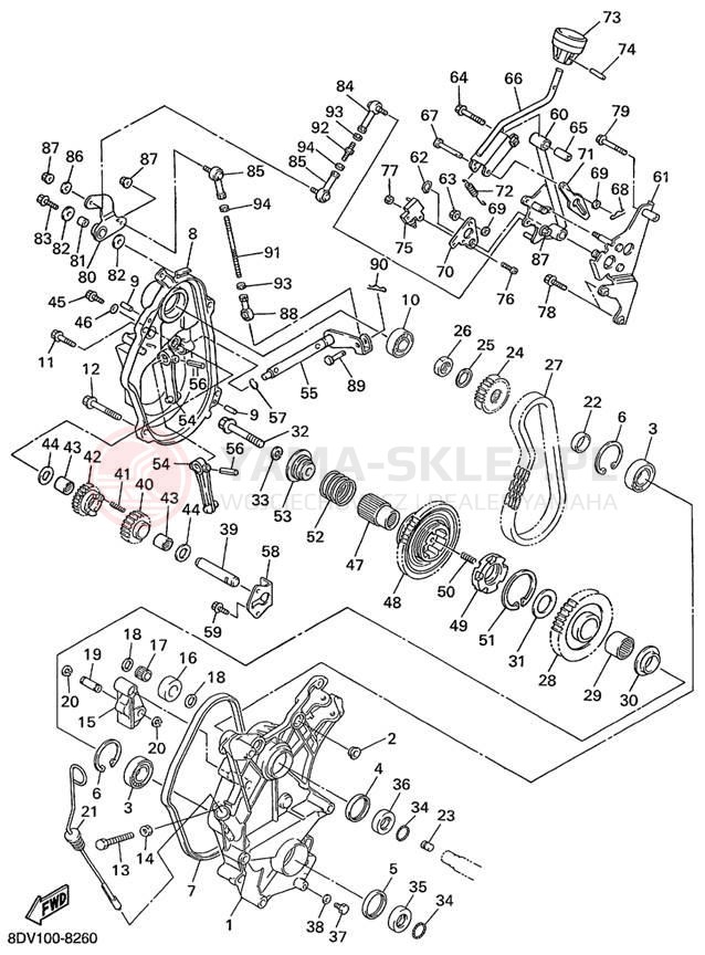 Schemat "Układ napędowy" do Yamaha VENTURE 500 XL VT500XLC