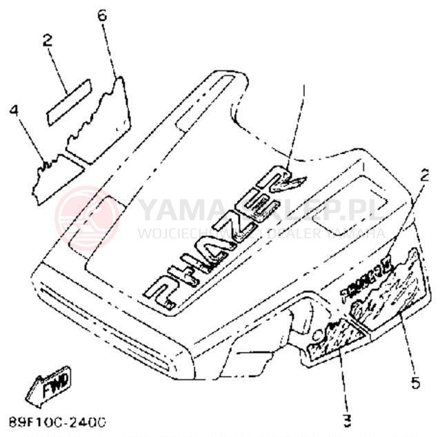 Schemat "naklejki" do Yamaha PHAZER II PZ480S