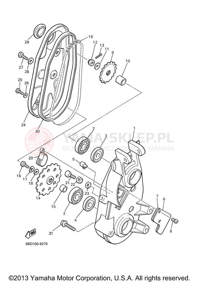 Schemat "Układ napędowy" do Yamaha BR250TX
