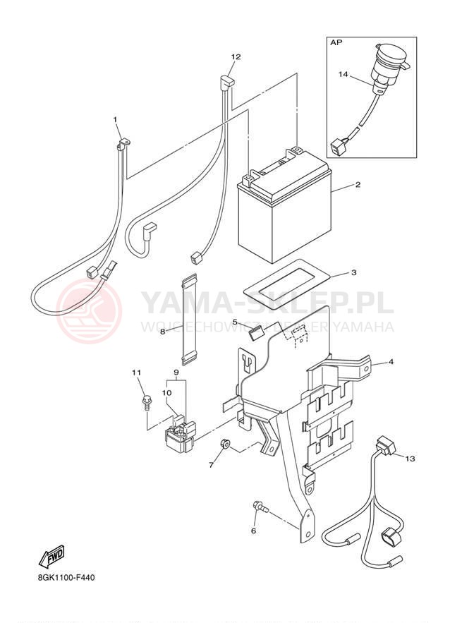 Schemat "układ elektryczny" do Yamaha PHAZER GT PZ50GTW