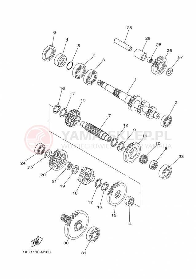 Schemat "Skrzynia biegów " do Yamaha VIKING VI HUNTER YXC700DHFH