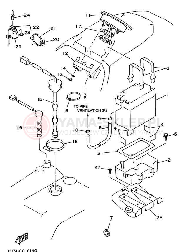 Schemat "układ elektryczny" do Yamaha WAVE VENTURE 1100 WVT1100U