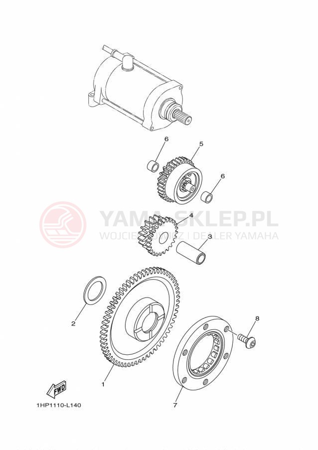 Schemat "rozrusznik" do Yamaha GRIZZLY 4WD HUNTER YFM700DHFH