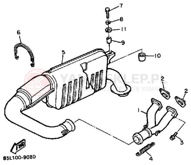 Schemat "Wydech końcowy" do Yamaha OVATION CS340N