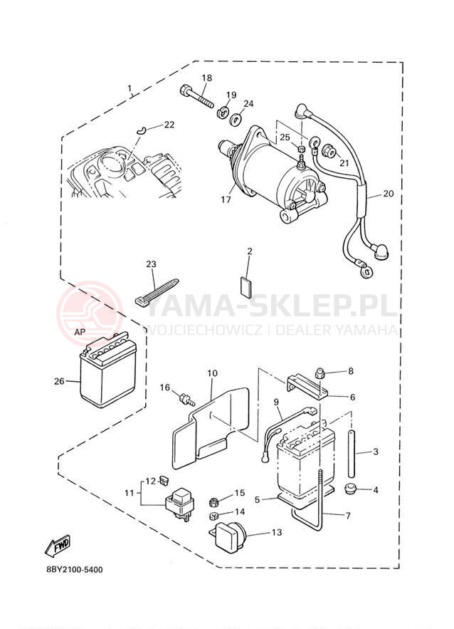 Schemat "układ elektryczny" do Yamaha ET410TRF