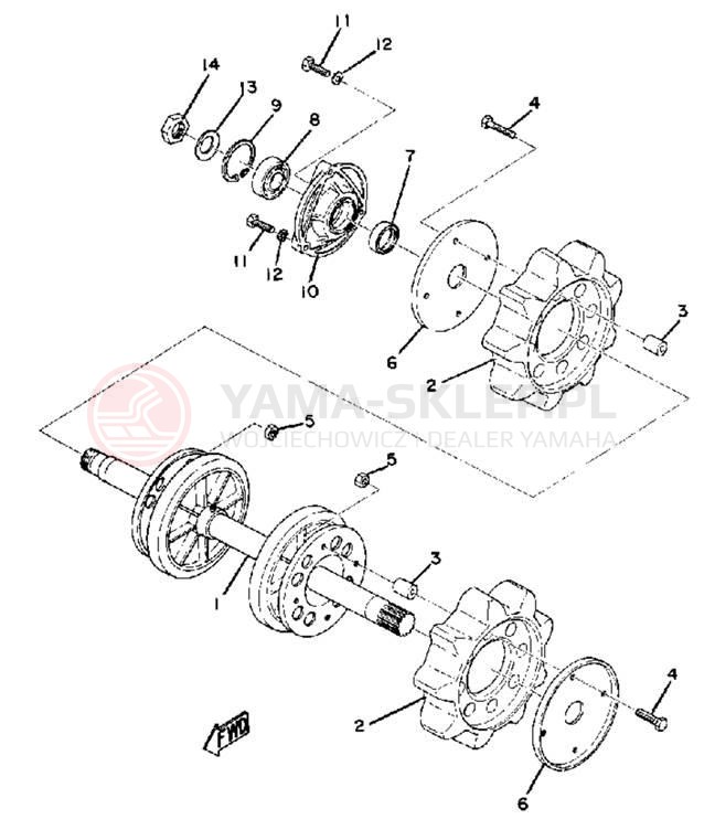 Schemat "Przednia ośka" do Yamaha PR440