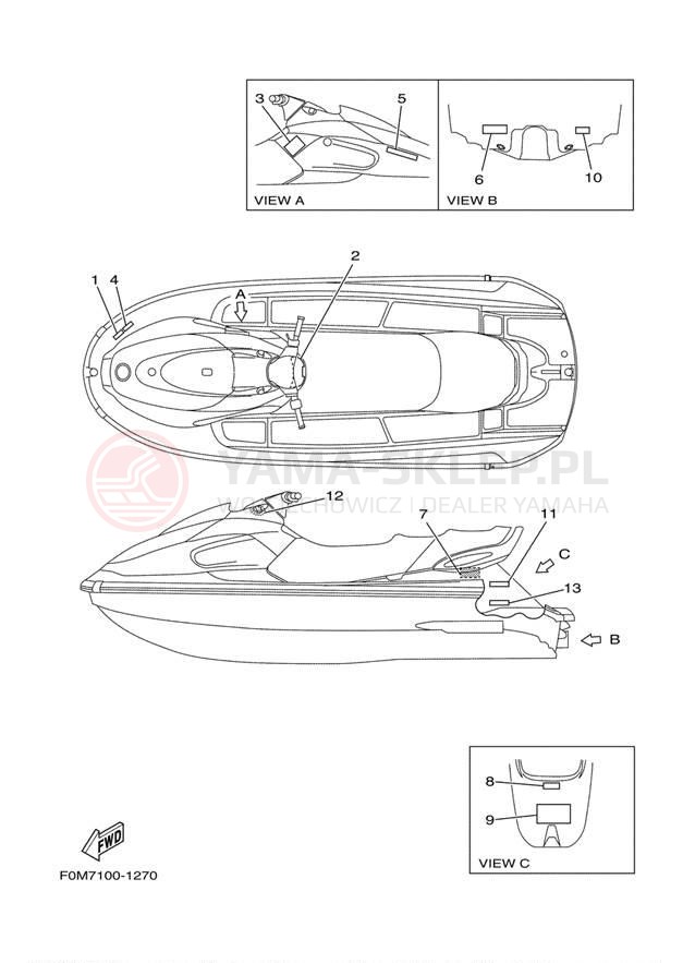 Schemat "naklejki" do Yamaha XL700 XL700Z