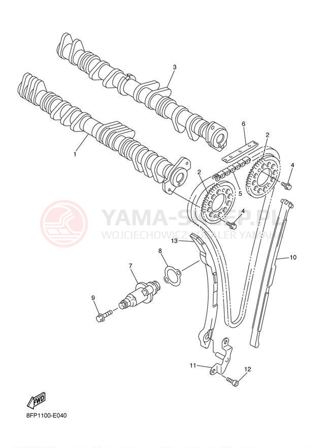 Schemat "Rozrząd - łańcuszek" do Yamaha APEX GT RX10GTW