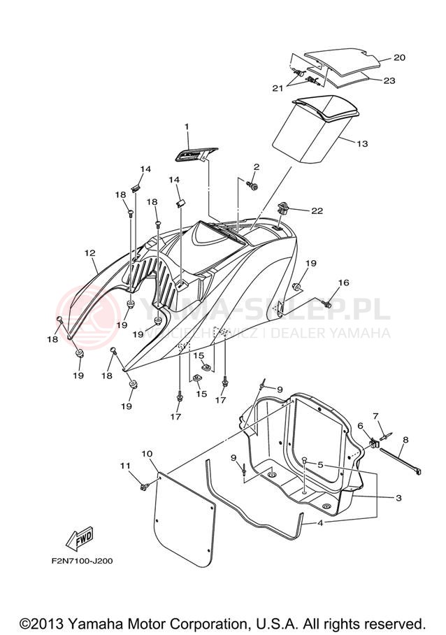 Schemat "ENGINE HATCH" do Yamaha WAVERUNNER VX SPORT VX1100J