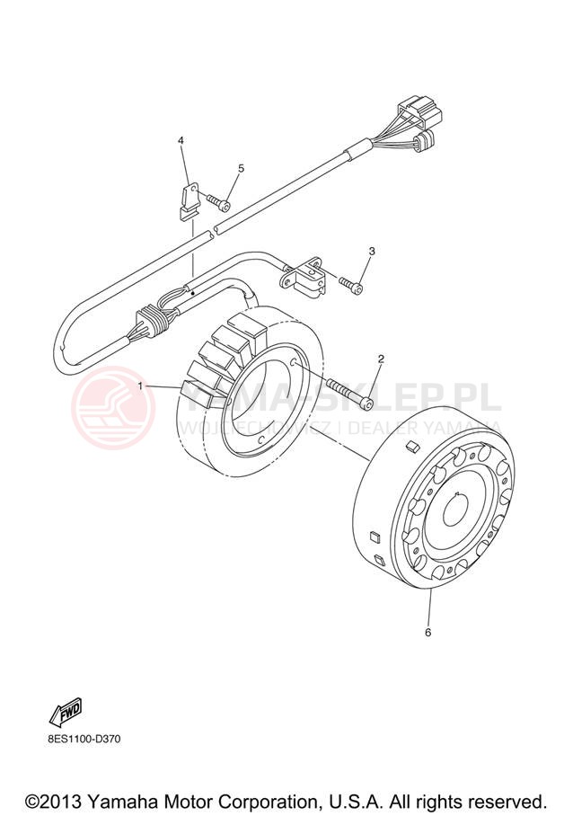 Schemat "prądnica" do Yamaha RS VECTOR RS90RXB/RS90GTXL