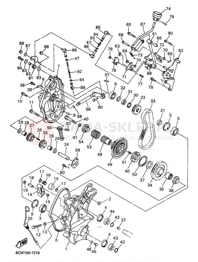 Schemat "Układ napędowy" do Yamaha VENTURE 600 VT600A/VT500A