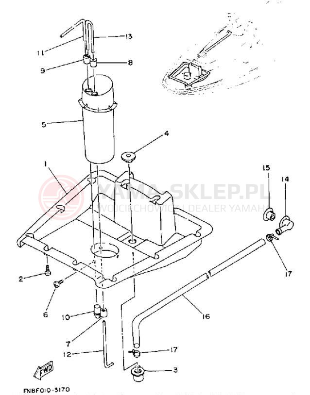 Schemat "odpowietrzenie" do Yamaha WAVE RUNNER VXR WRB650R