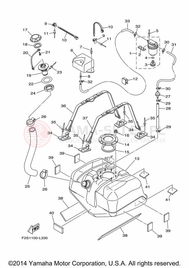 Schemat "zbiornik paliwa" do Yamaha FX CRUISER SHO FA1800AP