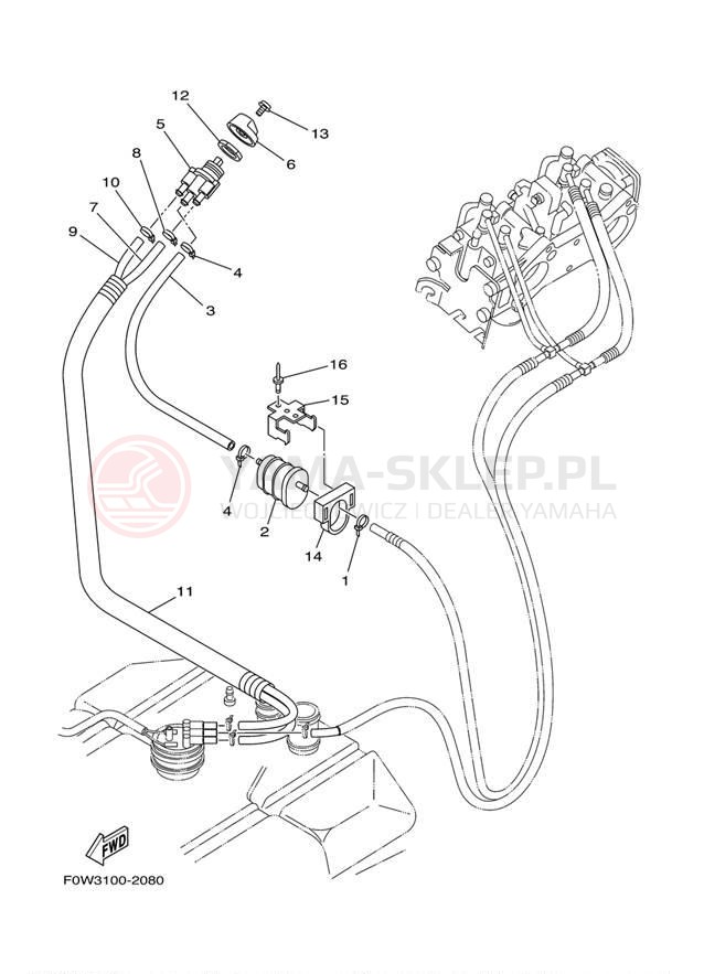 Schemat "Układ paliwowy" do Yamaha WaveRunner GP800R GP800AD