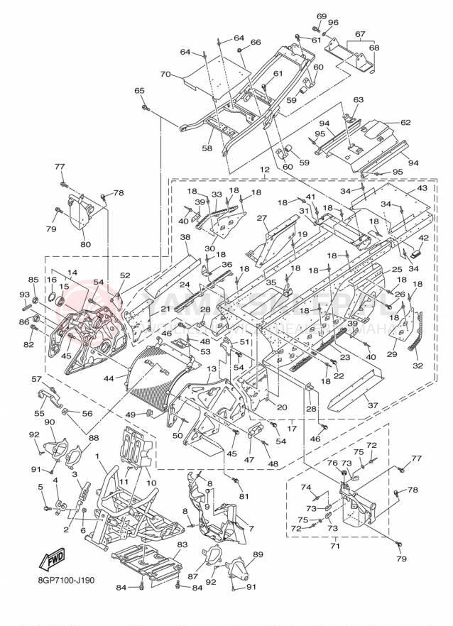 Schemat "rama" do Yamaha PHAZER MTX PZ50MTFB