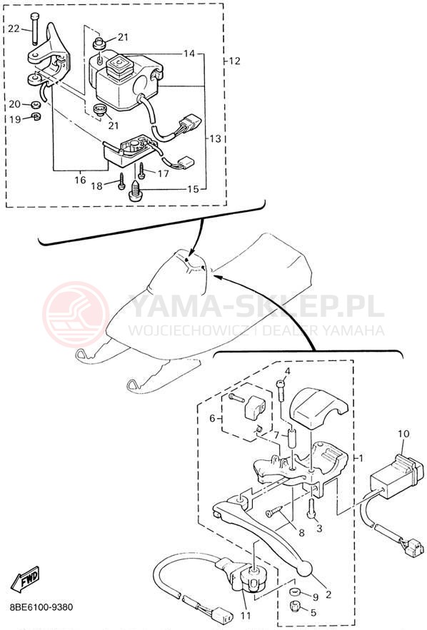 Schemat "Kierownica i osprzęt" do Yamaha CS340 CS340ED