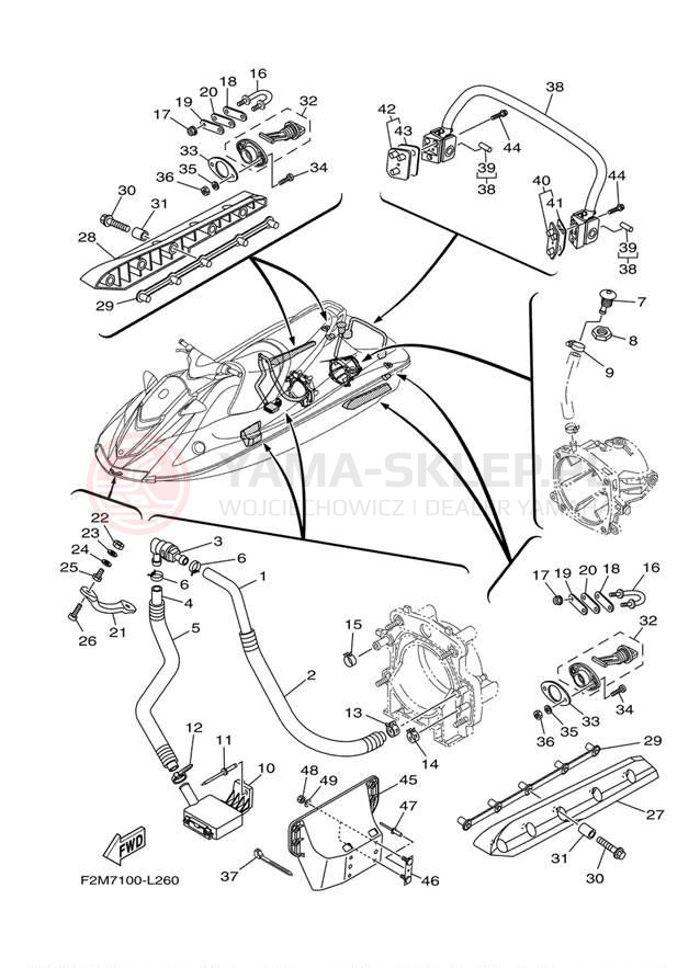 Schemat "HULL & DECK" do Yamaha VXR VX1800AL