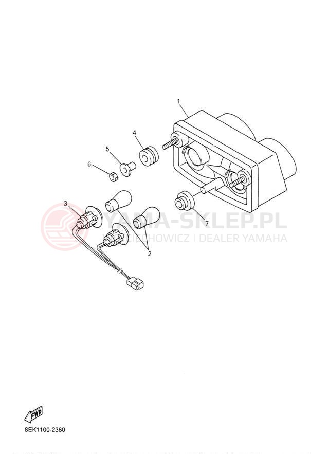 Schemat "lampa tył" do Yamaha SX VIPER MOUNTAIN SXV70ML