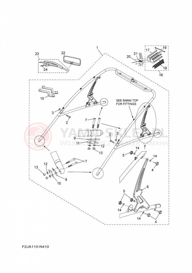 Schemat "WAKEBOARD TOWER" do Yamaha 212X XAT1800AP/XAT1800BP