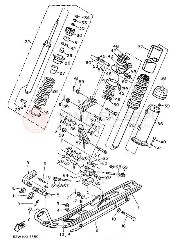 Schemat "płozy" do Yamaha SRV SR540L