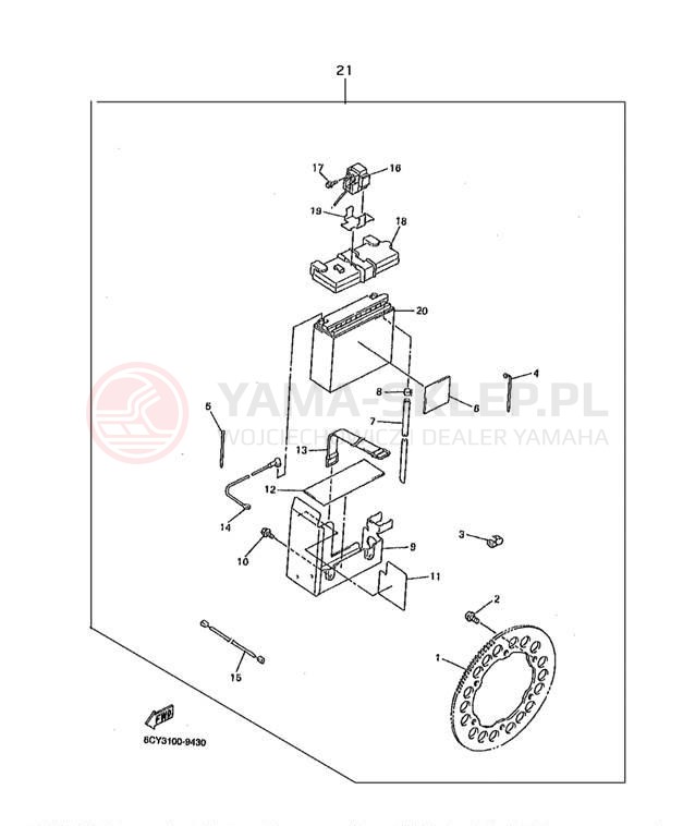 Schemat "układ elektryczny" do Yamaha VT500C/VX500ERC