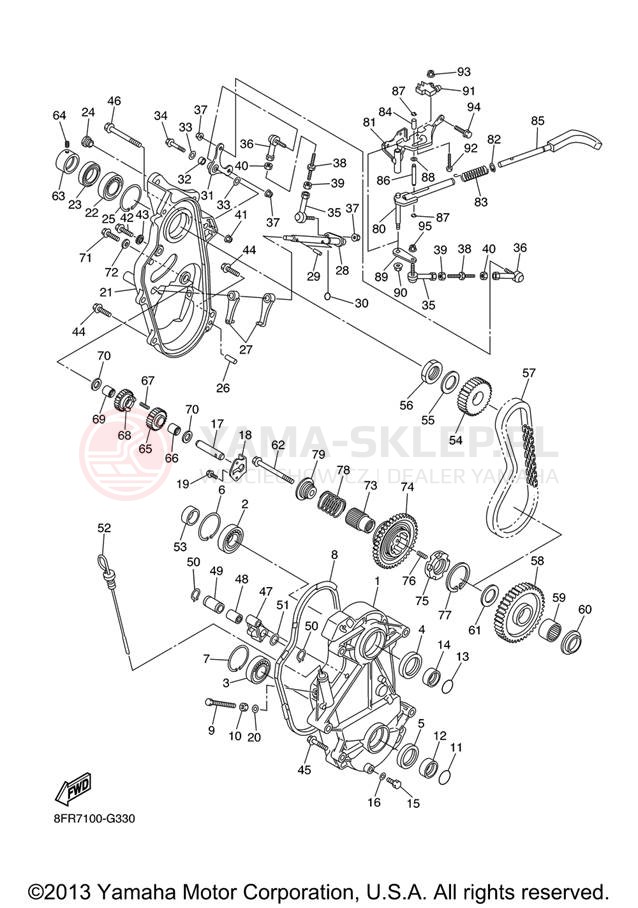 Schemat "Układ napędowy" do Yamaha APEX LTX RX10LTXB