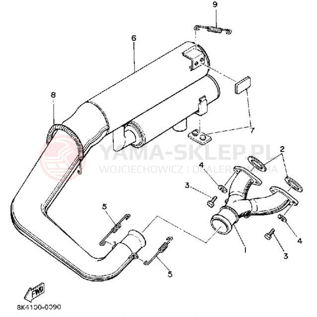 Schemat "Wydech końcowy" do Yamaha SRV SR540M