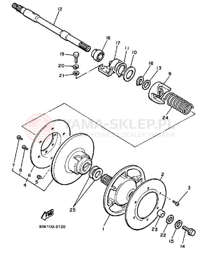 Schemat "Przeniesienie napędu" do Yamaha PHAZER PZ480J