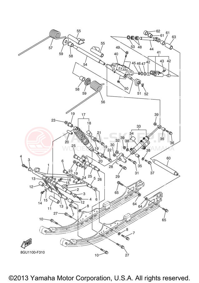 Schemat "TRACK SUSPENSION" do Yamaha APEX RTX RX10RTRXB