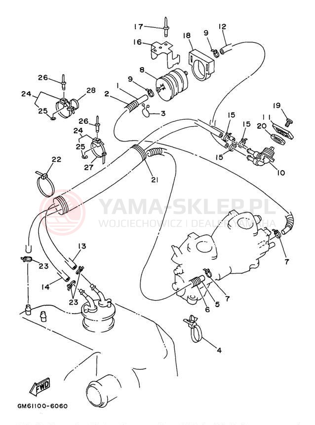 Schemat "Układ paliwowy" do Yamaha SUPER JET SJ700AV