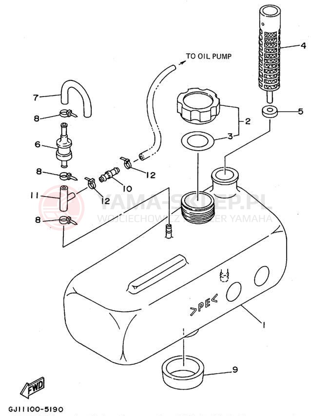 Schemat "Miska olejowa" do Yamaha WAVE RAIDER 1100 RA1100T